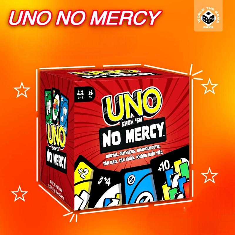 UNO card game - UNO NOMERCY PLUS Upgraded Game - 165-196 Cards with +10 Harsh Rules