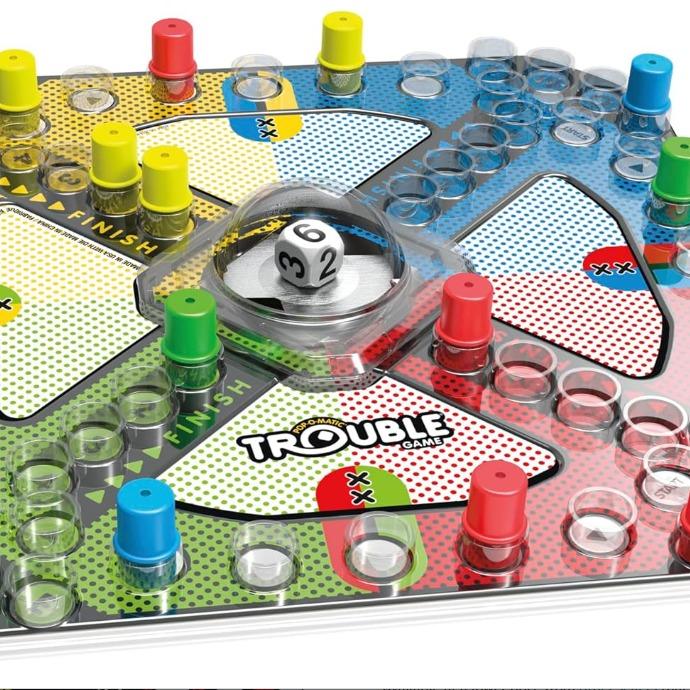 Hasbro Gaming Trouble Board Game for Kids Ages 5 and Up 2-4 Players (Packaging may vary)