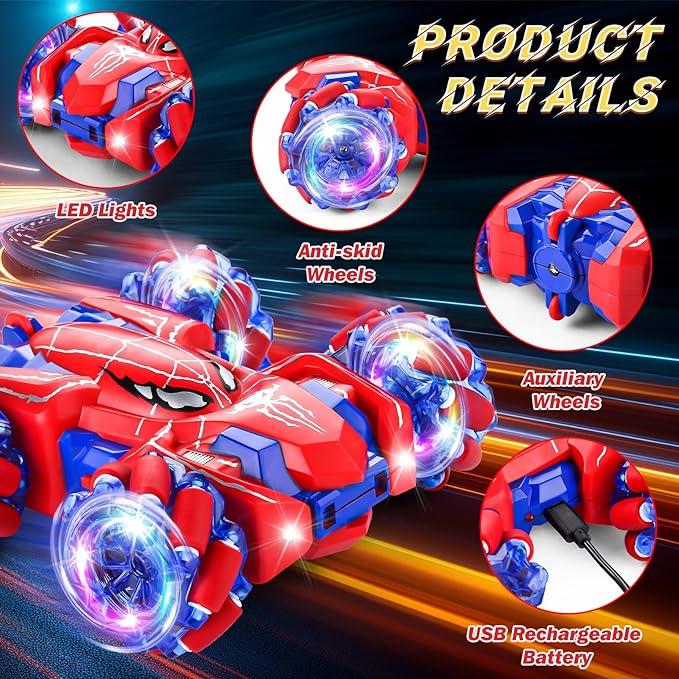 Spider Remote Control Car - 2.4Ghz RC Car with Headlight. Double Sided Off-Road, 360° Rotating RC Drift Car