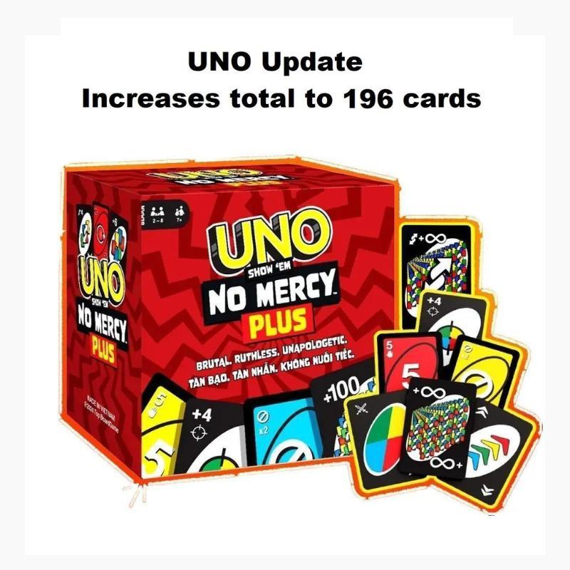 UNO card game - UNO NOMERCY PLUS Upgraded Game - 165-196 Cards with +10 Harsh Rules