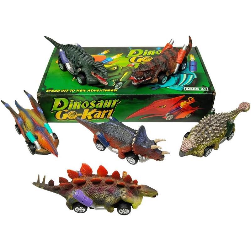 DINOBROS Dinosaur Toy Pull Back Cars,6 Pack Dino Toys for 3 Year Old Boys Girls and Toddlers,Boy Toys Age 3,4,5 and Up,Pull Back Toy Cars,Dinosaur Games with T-Rex