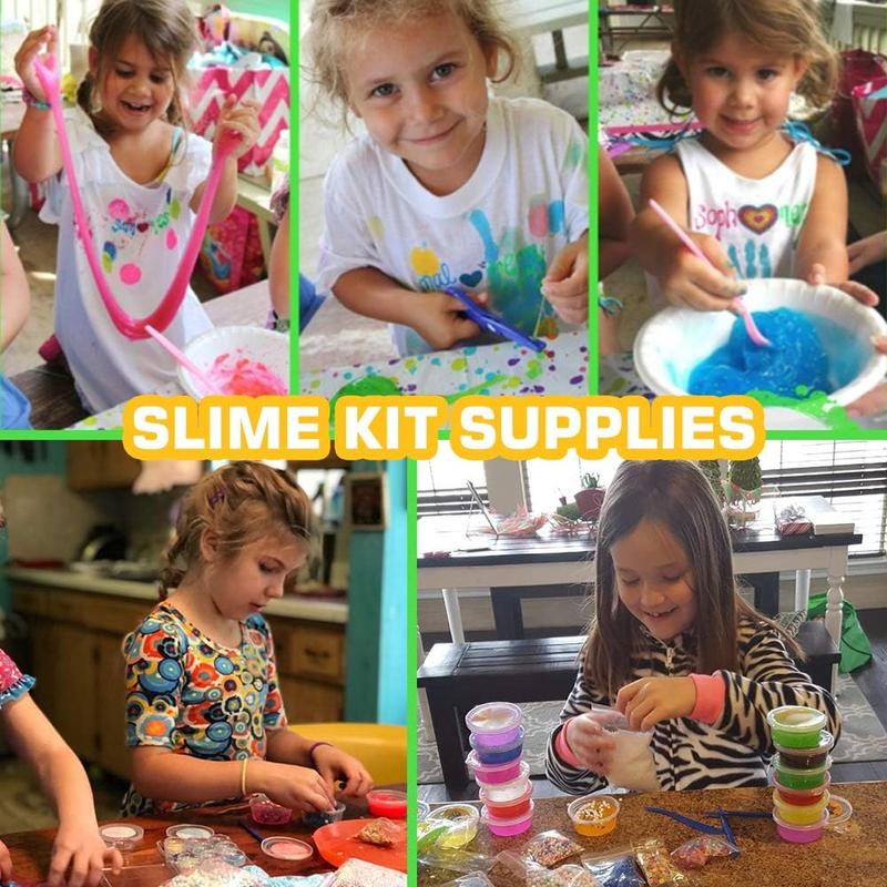 Christmas gift 126 Pcs DIY Slime Making Kit for Girls Boys - Birthday Idea for Kids Age 5+. Ultimate Slime Supplies Include 28 Crystal Slime, 2 Glow in The Dark Powder, 48 Bottle Glitter Jar etc.