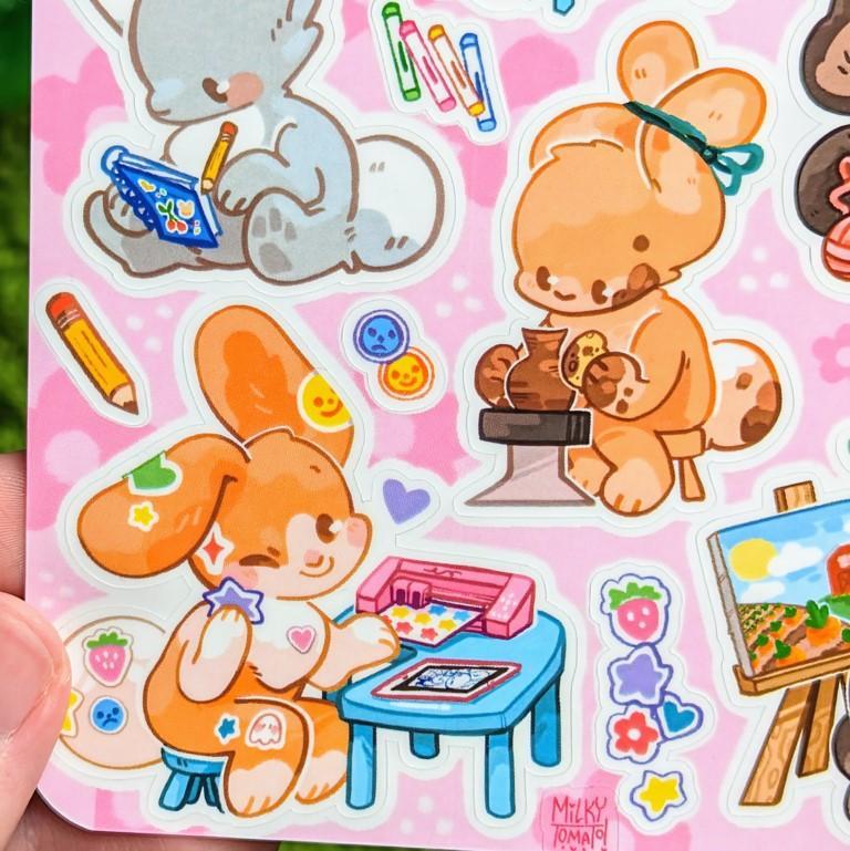 Hobby Bunnies Series 1 Sticker Sheet