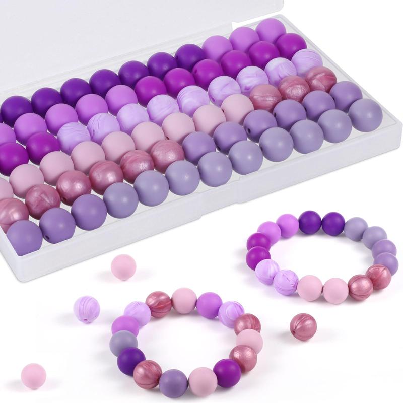 Mixed Color Bead, 80pcs set 15mm Bead for DIY Necklace Bracelet Keychain, DIY Jewelry Making Supplies for Women & Teenager