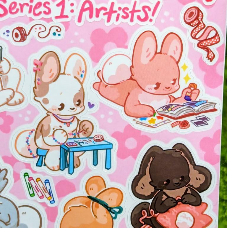 Hobby Bunnies Series 1 Sticker Sheet