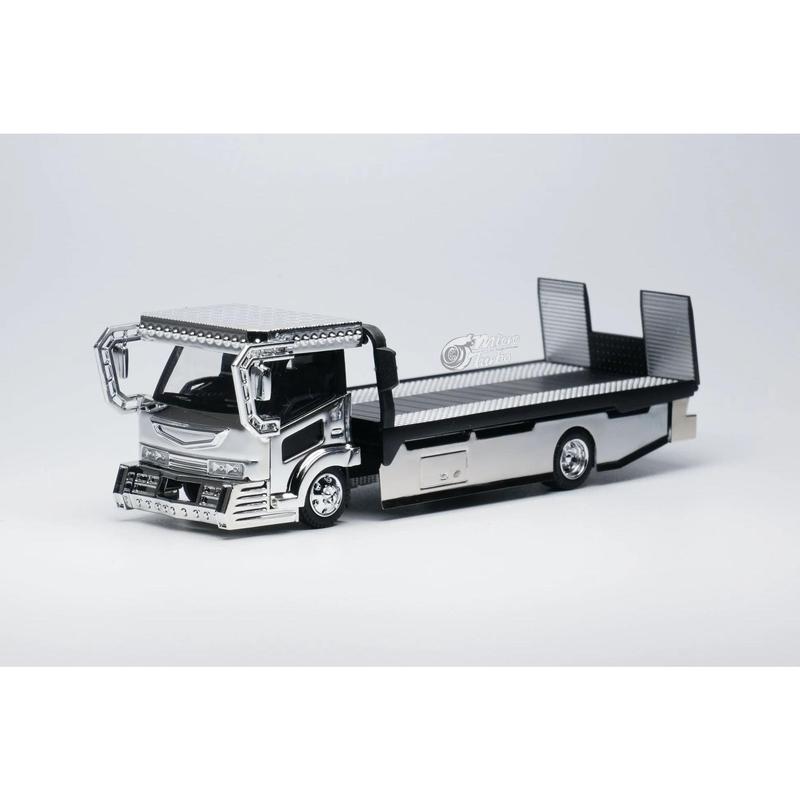 MicroTurbo Dekotura Flatbed Tow Truck w stickers (Silver Electroplating)