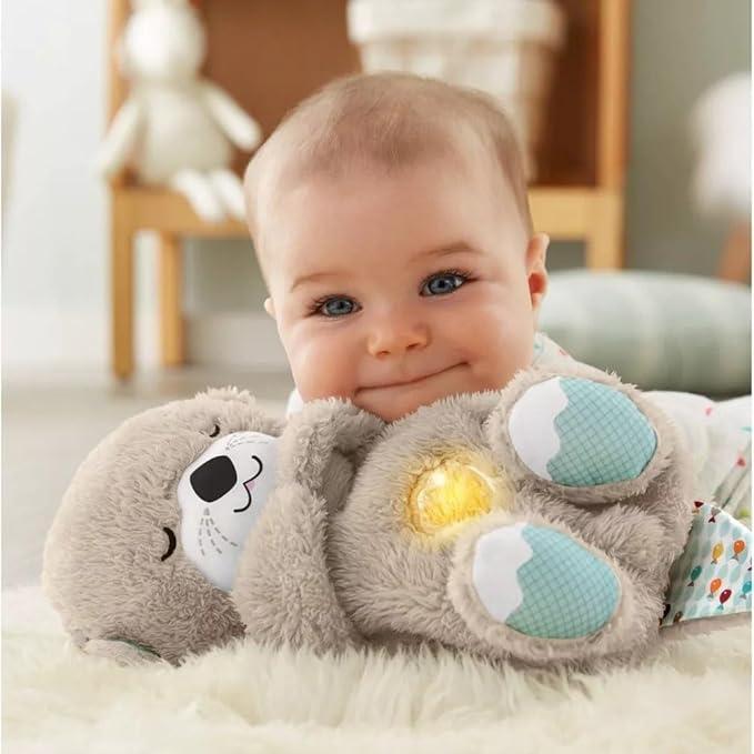 Soothe 'n Snuggle Otter Portable Plush Toy Sound Machine with Music Lights and Breathing Exercises Anxiety Relief Soothing Toy