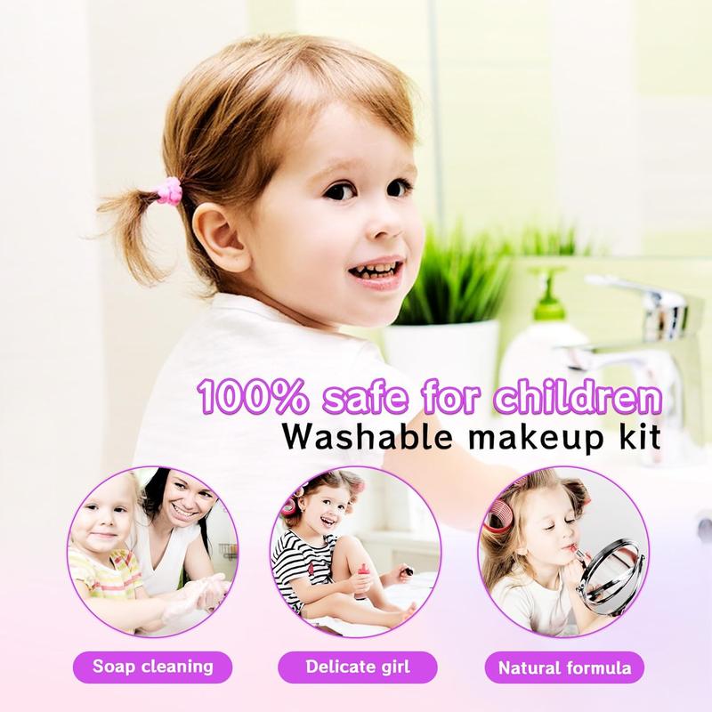 Kids Makeup Kit for Girl - Girl Toys, Little Girls Makeup Kit, Non-Toxic , Children Pretend Play Makeup Set Christmas gift