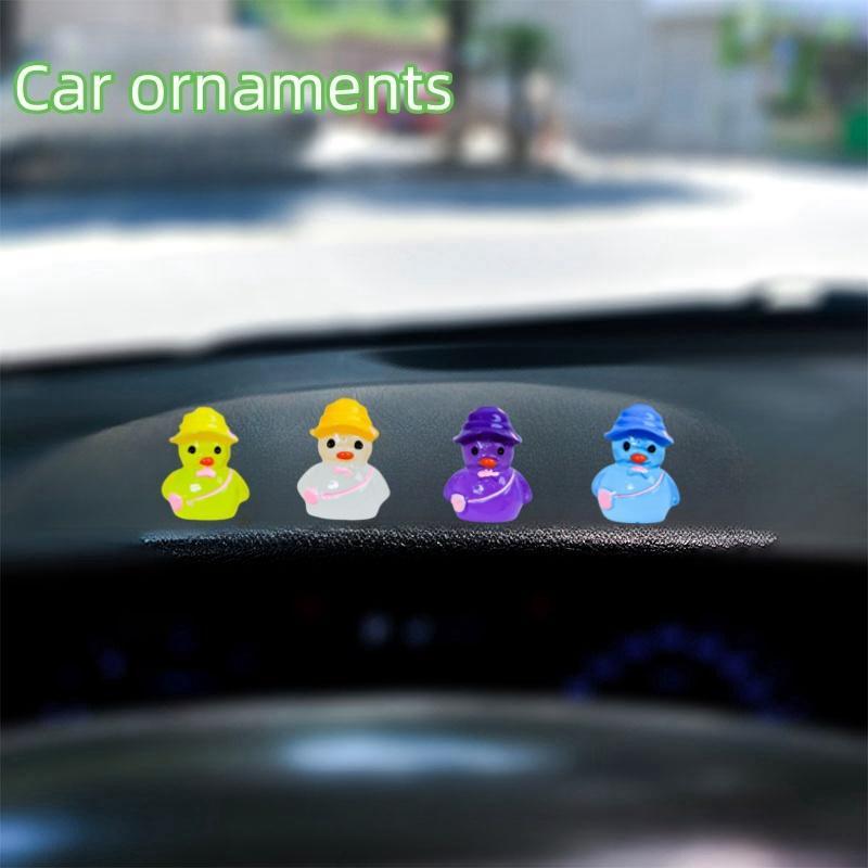 Random Color Luminous Duck Design Resin Ornament, 80pcs set Mini Cute Glow in The Dark Duck Decoration, DIY Decorative Accessories for Home & Garden & Car