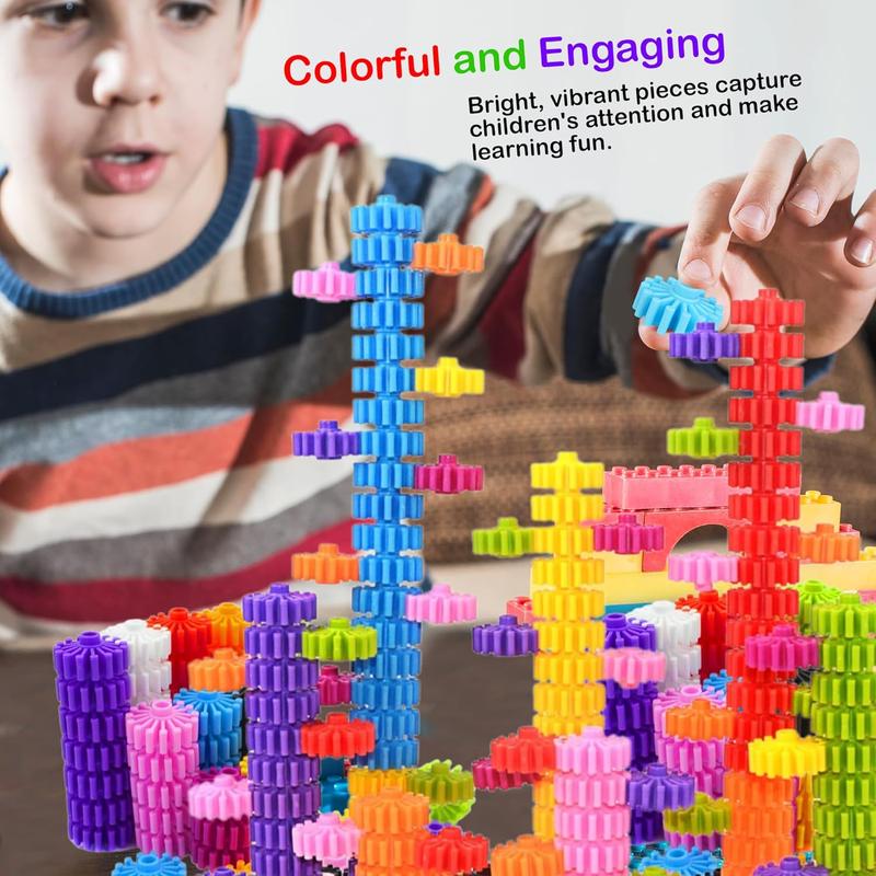 STEM Building Blocks Toys for Kids  Educational and Safe Gear Interlocking Construction Playset  Develop Creativity and Problem-Solving Skills