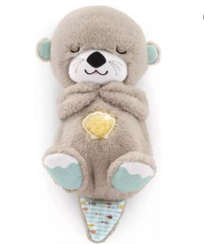 Soothe 'n Snuggle Otter Portable Plush Toy Sound Machine with Music Lights and Breathing Exercises Anxiety Relief Soothing Toy