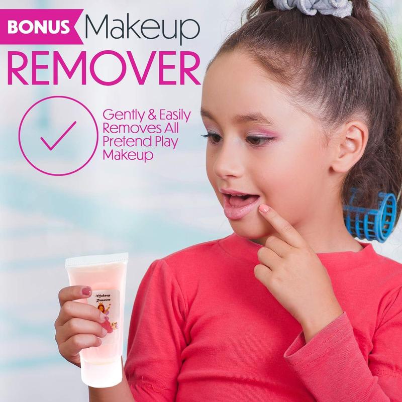 Kids Makeup Kit for Girl - Real, Non Toxic Makeup for Kids kit with Remover, Washable Toddler Makeup Kit - Princess Birthday Gift Pretend Play