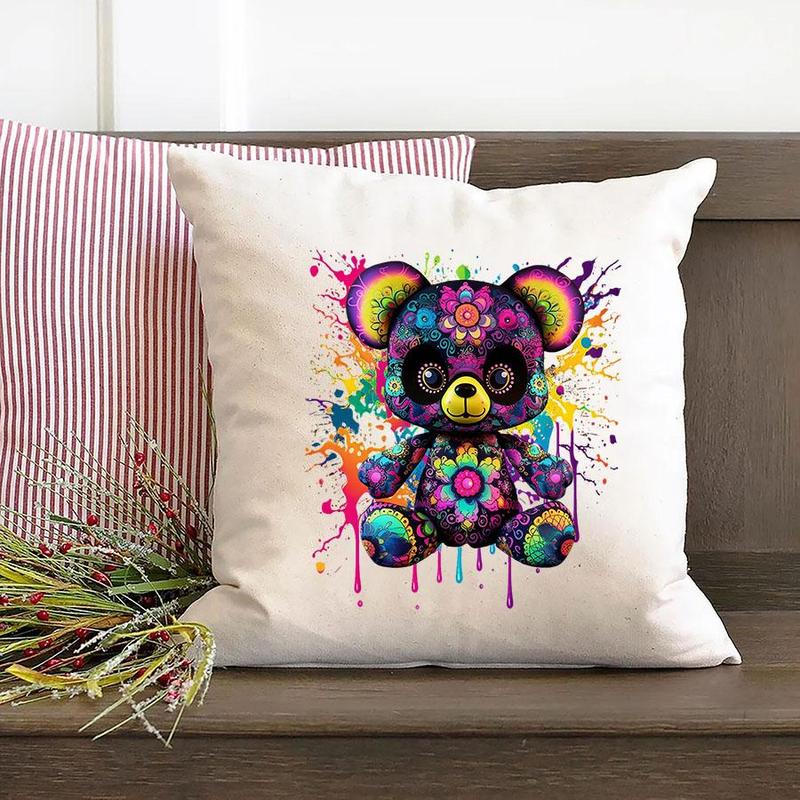 Bear Pattern Heat Transfer Sticker, 4 Counts set Cute Cartoon Heat Transfer Sticker, DIY Heat Transfer Sticker for Clothes T-shirt Jacket Bag Pillow