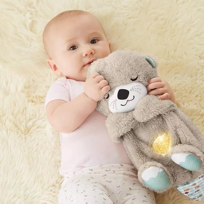 Soothe 'n Snuggle Otter Portable Plush Toy Sound Machine with Music Lights and Breathing Exercises Anxiety Relief Soothing Toy