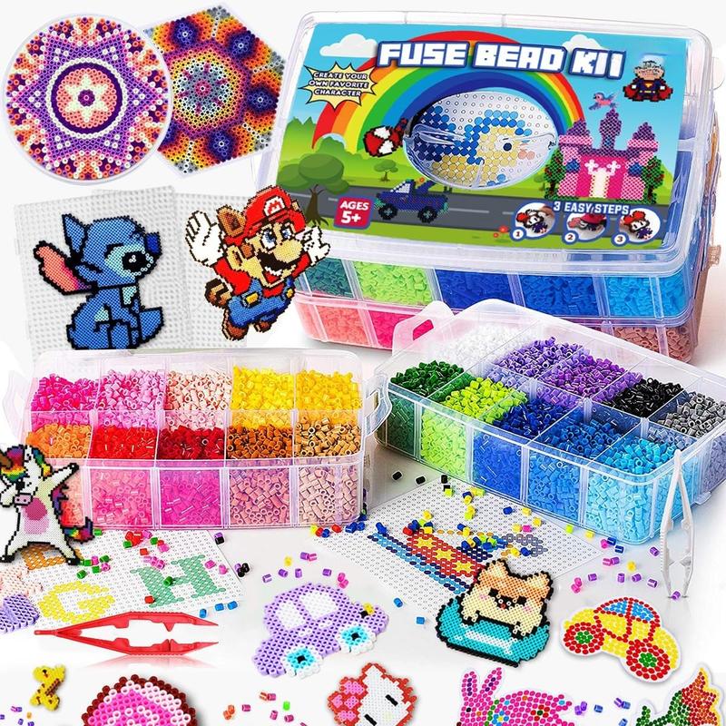 23000 5mm Fuse Beads Kit - 22 Colors | 106 Patterns, Christmas Gifts Arts and Crafts for Kids, Toys Set, Art Decorations for Room, Gifts for Girls and Boys Age 5+