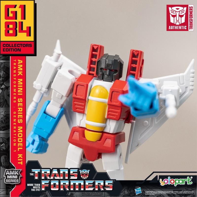 Transformers Toys: Generation 1 Series - Optimus Prime, Bumblebee, Grimlock, Megatron, Soundwave and Starscream- 4.72 Inch Pre-assembled Model Kit from the YOLOPARK AMK MINI Series