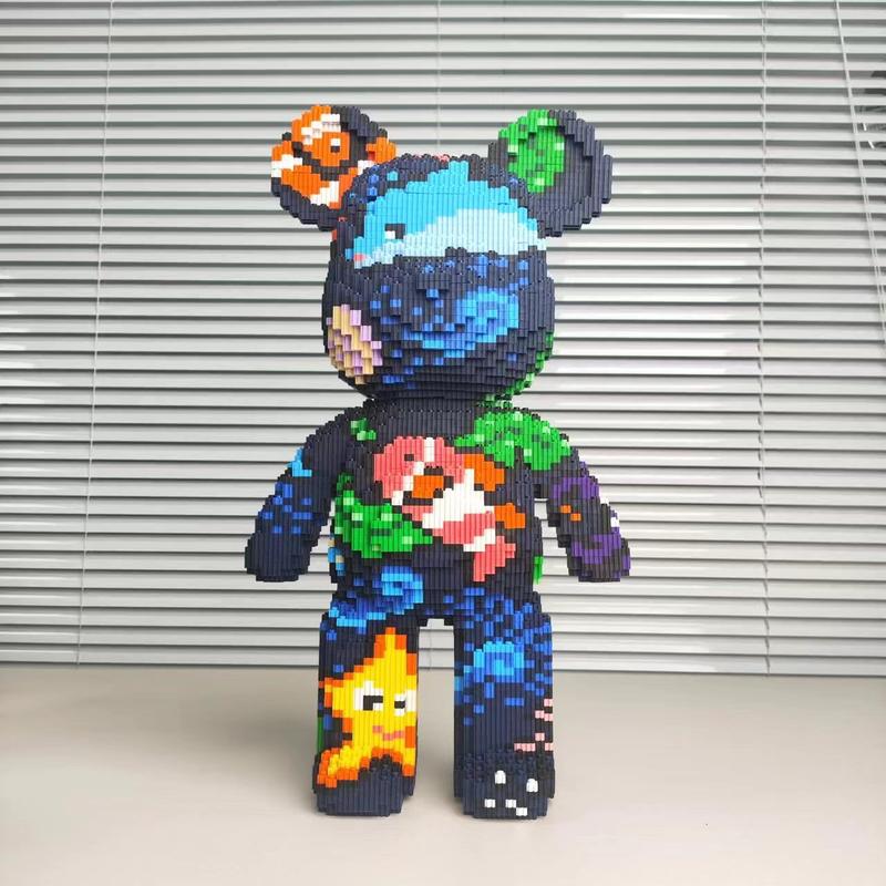 Medium Space and Ocean Bear-Multi color compressed link small building block series