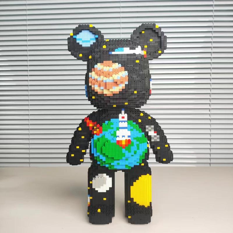 Medium Space and Ocean Bear-Multi color compressed link small building block series