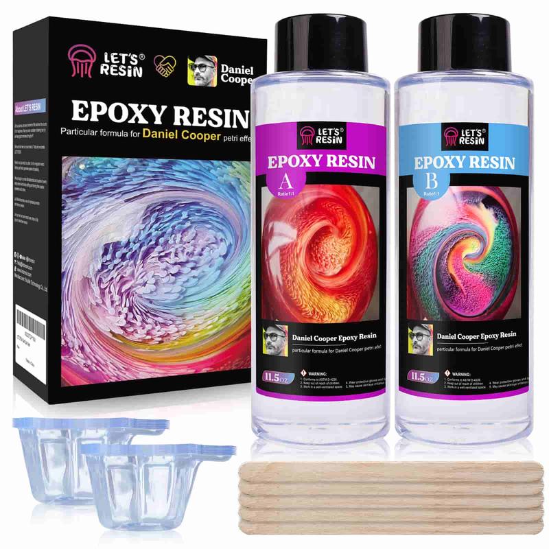 23oz Bubble Free Epoxy Resin, Crystal Clear Epoxy Resin for Jewelry, Art, Tumblers, Casting Resin with Resin Cup, Stir Stick - LET'S RESIN