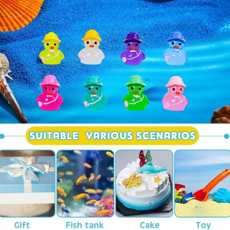 Random Color Luminous Duck Design Resin Ornament, 80pcs set Mini Cute Glow in The Dark Duck Decoration, DIY Decorative Accessories for Home & Garden & Car