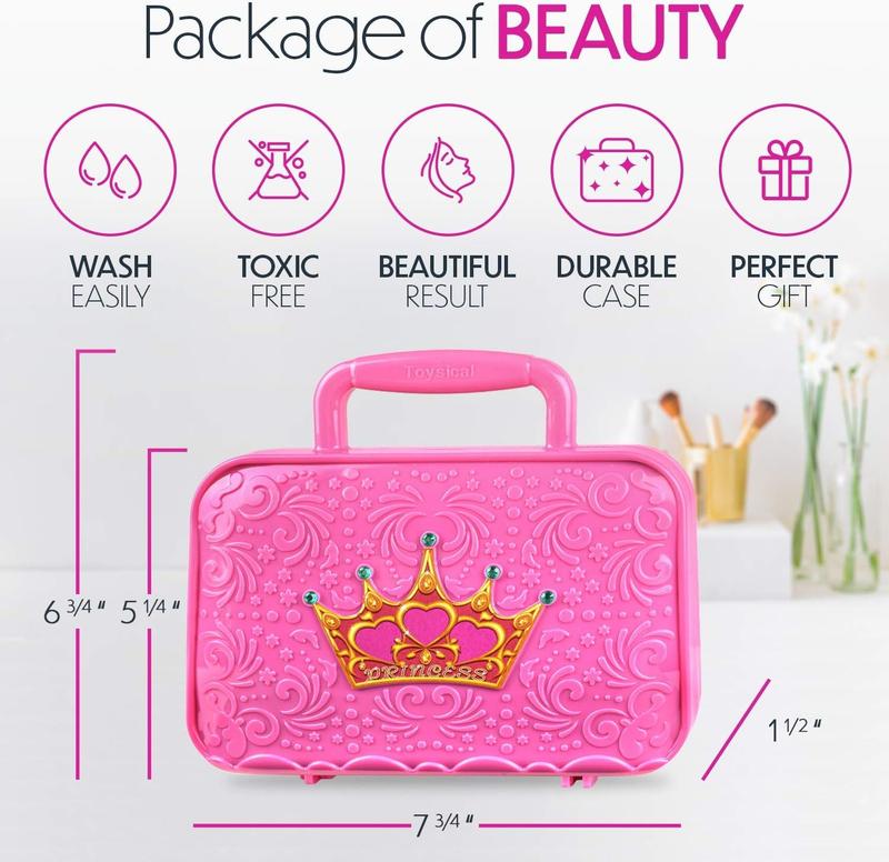 Kids Makeup Kit for Girl - Real, Non Toxic Makeup for Kids kit with Remover, Washable Toddler Makeup Kit - Princess Birthday Gift Pretend Play