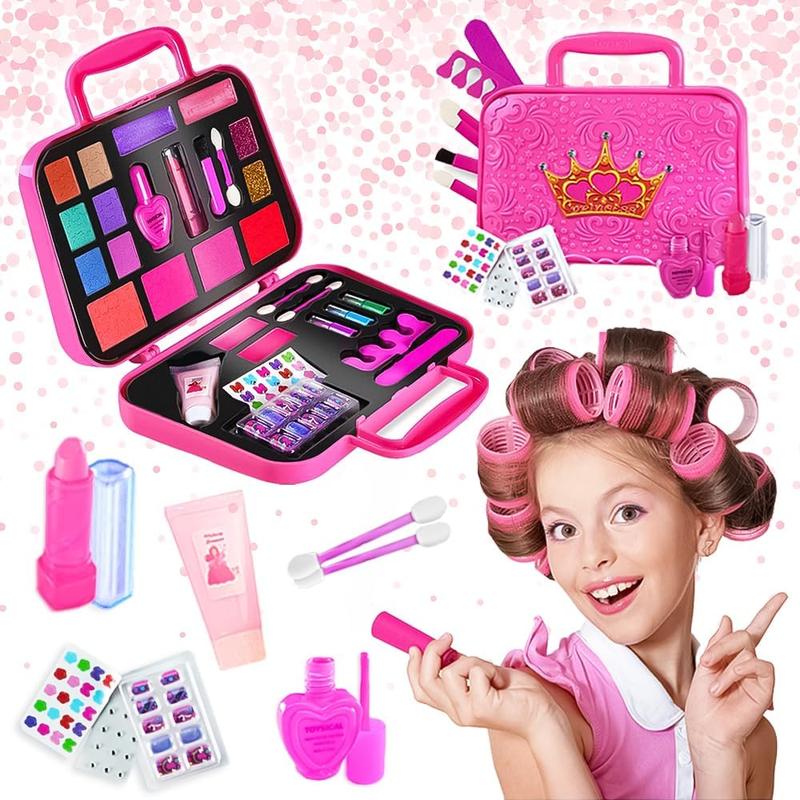 Kids Makeup Kit for Girl - Real, Non Toxic Makeup for Kids kit with Remover, Washable Toddler Makeup Kit - Princess Birthday Gift Pretend Play