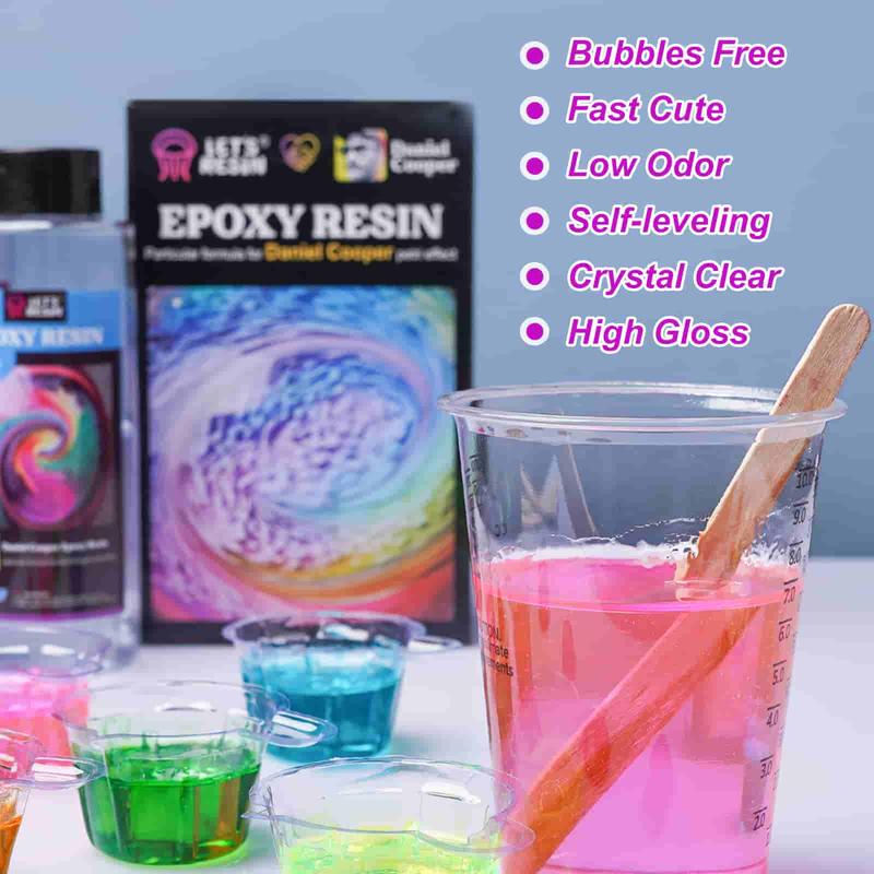 23oz Bubble Free Epoxy Resin, Crystal Clear Epoxy Resin for Jewelry, Art, Tumblers, Casting Resin with Resin Cup, Stir Stick - LET'S RESIN