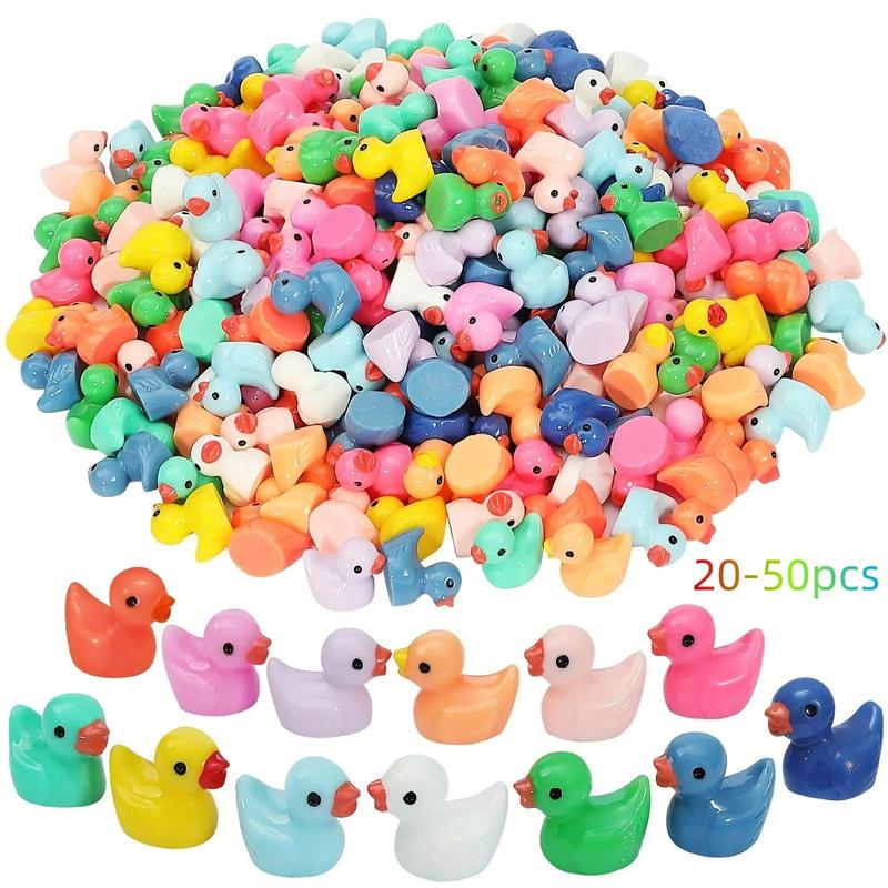 Random Color Mini Duck Ornaments, Micro Landscape Ornaments for Vase Filler Fish Tank Decor, DIY Handmade Resin Decorative Accessories