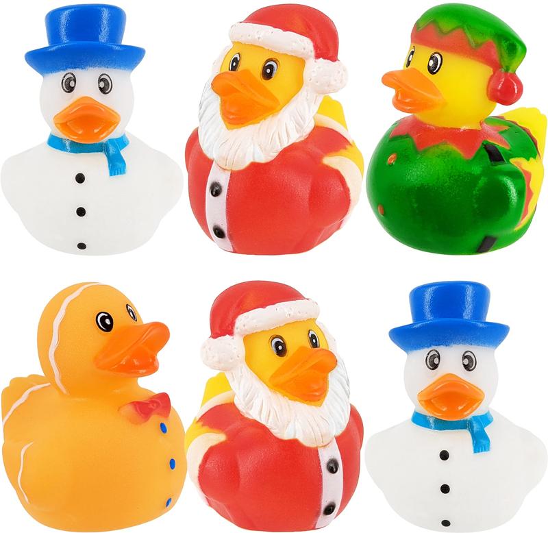 Christmas Holiday Rubber Duck Toy Duckies for Kids (12-Pack)