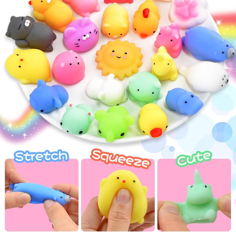 Squishies 40pcs Mochi Squishy Toys Mini Kawaii Squishy Party Favors for Kids Treasure Box Toys for Classroom Prizes Fidget Toys Goodie Bag Christmas Stocking Stuffers Easter Egg Fillers Gift for Kids