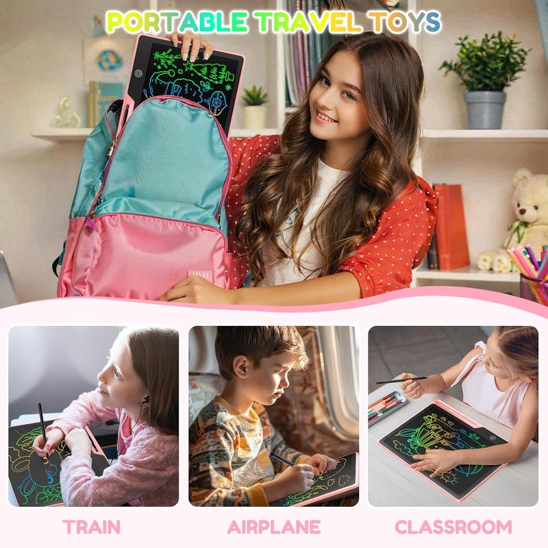 13 Inch LCD Writing Tablet for Kids, Rechargeable Doodle Board, Erasable Kids Drawing Pad, Learning Toys for Ages3 4 5 6 7 8 Christmas Birthdays Gifts for Girls Boys Adults (Pink)