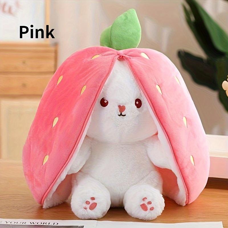 Easter Gift  Christmas gift  Strawberry Bunny  Radish Rabbit Small Bolster Pillow