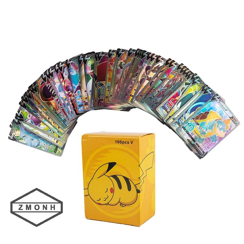 Ready- 100 Pcs Pokemon Trading Card Kartu Pokemon Card Booster Pack - 50VMAX50V