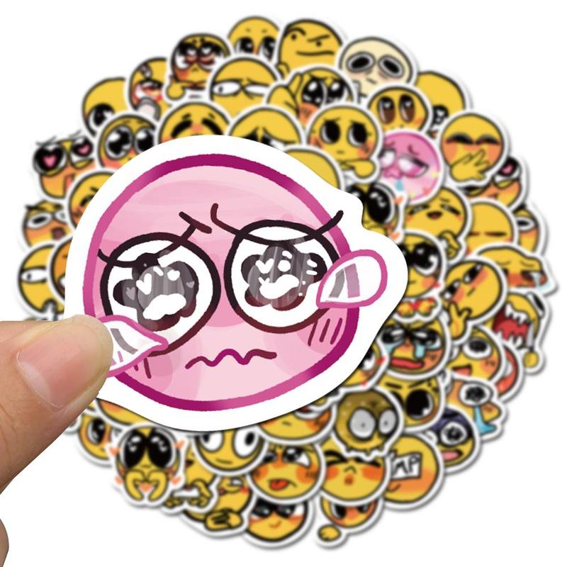 Cartoon Expression Pattern Sticker, 60pcs Creative Graffiti Sticker, DIY Decals for Water Bottle, Laptop, Phone Case, Scrapbooking, Journal Making