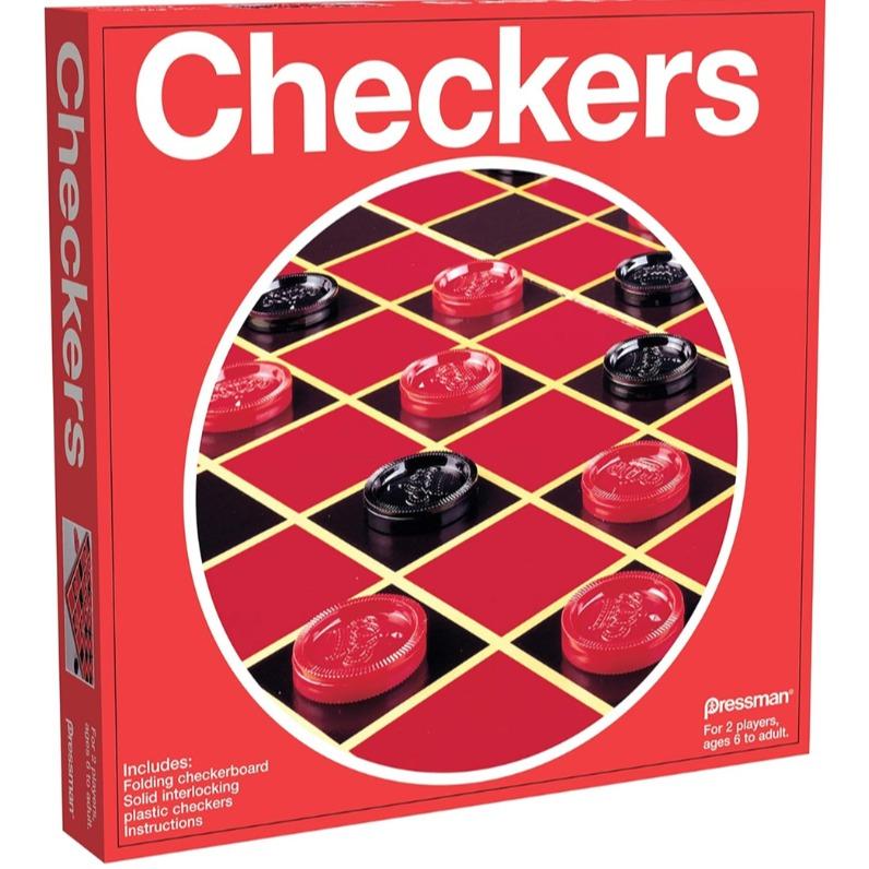 Pressman Checkers -- Classic Game With Folding Board and Interlocking Checkers ,5