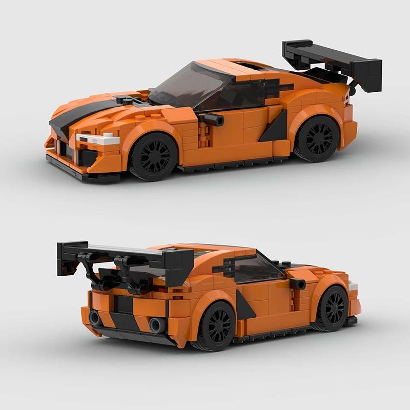 MOC F1 City Speed Champion Sports Racing Car Building Blocks Brick R34 RX-7 Vehicle Supercar Fast & Furious MK4 Supra Kids Toys gift