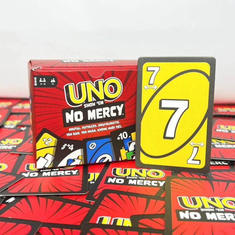 [HIGH QUALITY PRODUCTS] UNO NO MERCY – The Hottest Card Game - Special Edition With Interesting Reversal Rules, Making The Game Even More Dramatic And Surprising, Ideal Gift for Friends & Family, Set of UNO Cards in Diverse Colors,