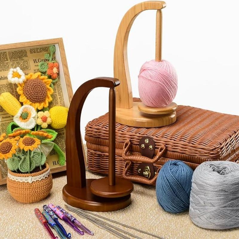 Yarn Holder For Knitting And Crocheting,Crochet Gift For Knitting Lovers,Wooden Yarn Spinner For Crochet By Artowell