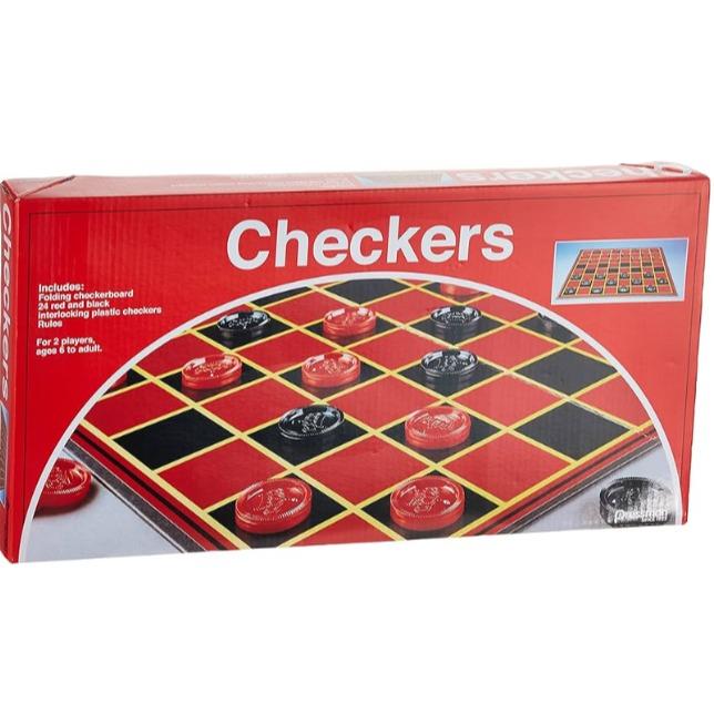 Pressman Checkers -- Classic Game With Folding Board and Interlocking Checkers ,5