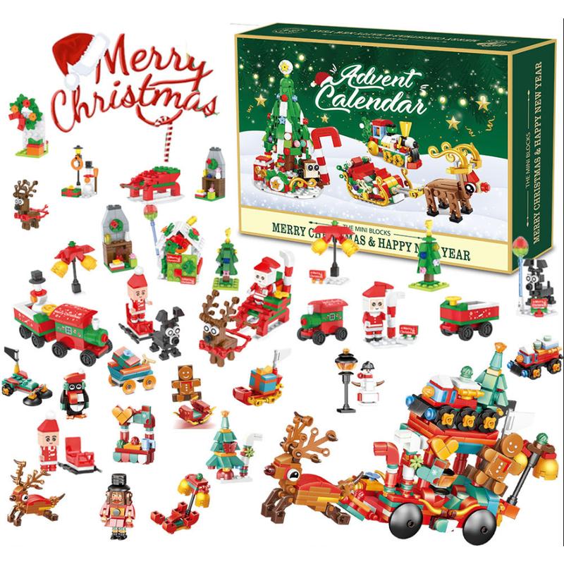 Advent Calendar 2024 Christmas Building Blocks Toys for Kids Girls Boys Adult, 24 Days Christmas Countdown Calendar Surprise Xmas Gift Box, Christmas Party Favors