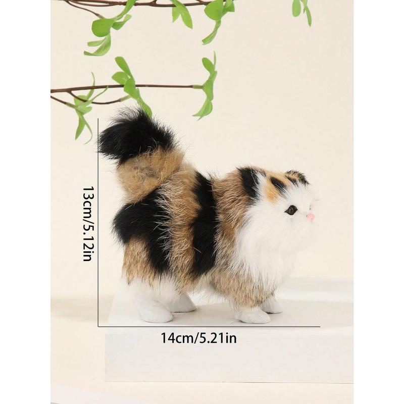 Christmas Gift Realistic Plush Cat Toy, Cute Stuffed Animal Simulation Cat Doll, Cat Figurine for Christmas or Birthday Gift