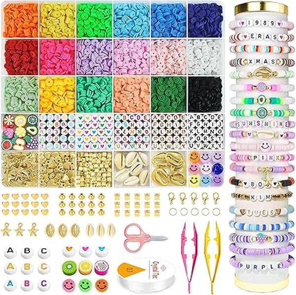 5300 Clay Beads Bracelet Making Kit,Arts and Crafts for Kids Ages 8-12,Christmas Crafts Games Toys for 3-10 Year Old Birthday Gift,Stuff Supplies