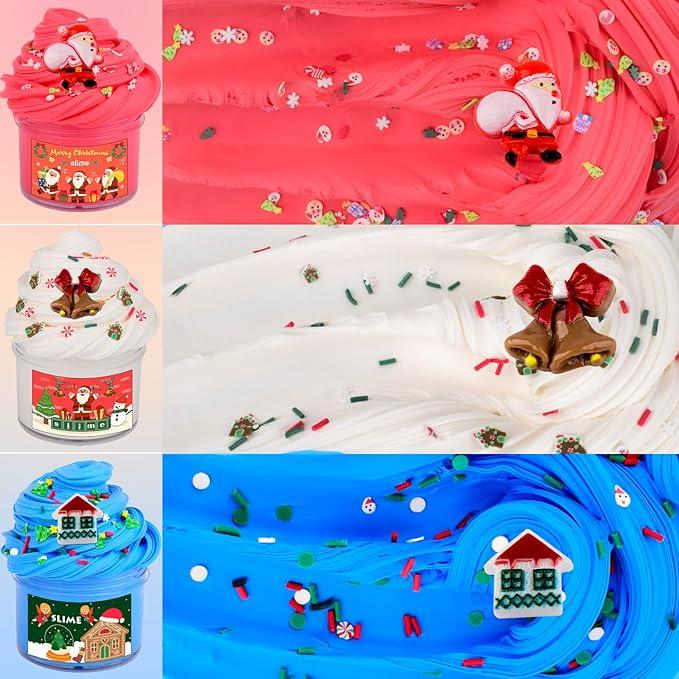 Advent Calendar 2024,3 Pack Butter Christmas Slime Kit, Scented DIY Slime Supplies for Girls and Boys,Stress Relief Toys,Party Favor, Gift and Birthday,Christmas Stocking Stuffers