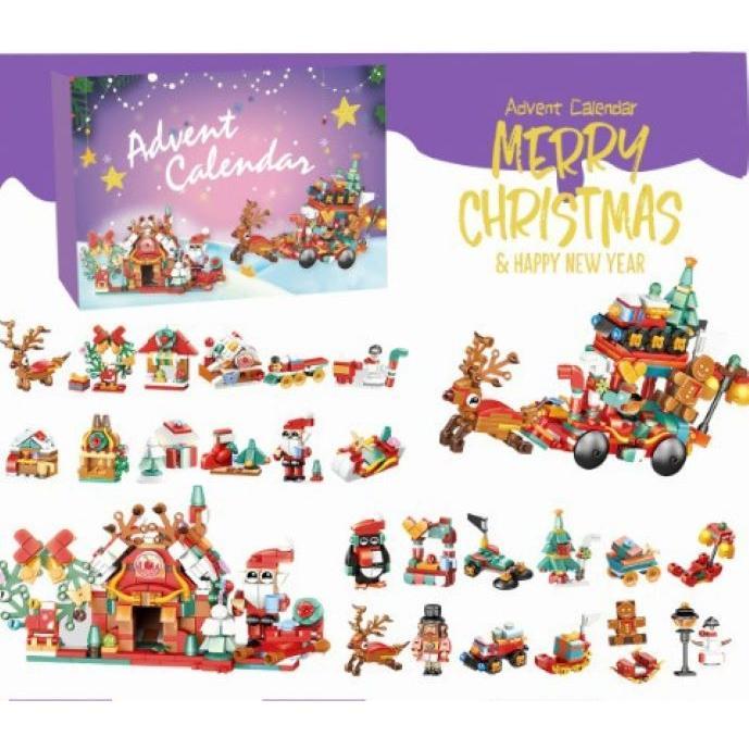 Advent Calendar 2024 Christmas Building Blocks Toys for Kids Girls Boys Adult, 24 Days Christmas Countdown Calendar Surprise Xmas Gift Box, Christmas Party Favors