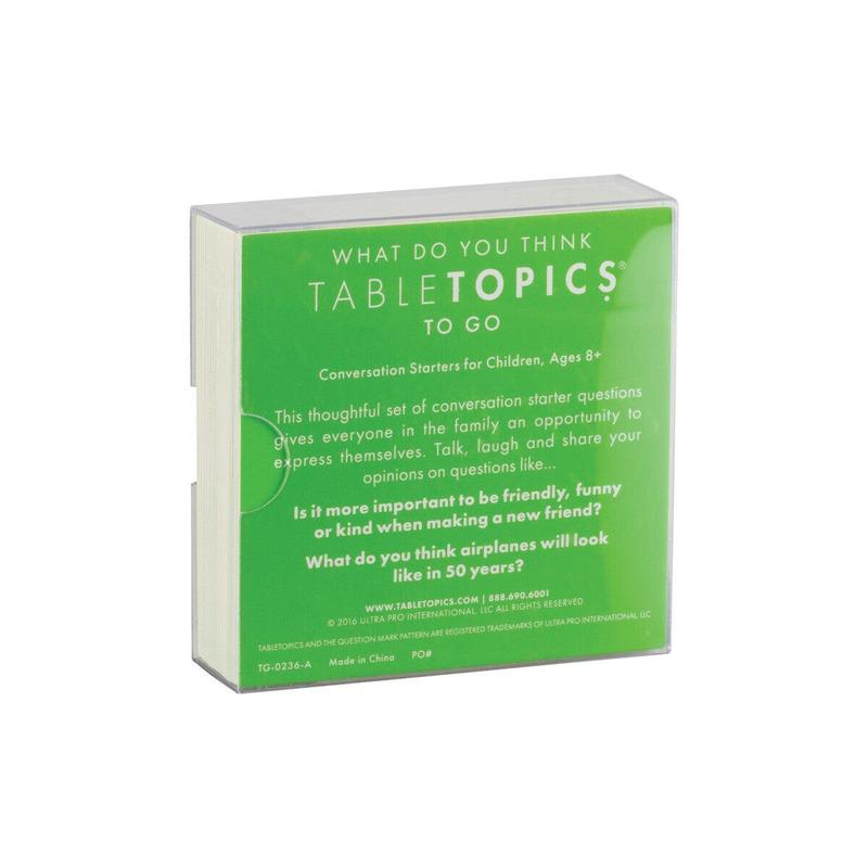 TableTopics - What Do You Think? 40 Fun Question Game Cards - Get to Know You Cards, Conversation Cards, & Conversation Starters for Families - Perfect for Family Dinner, Game Night, & More