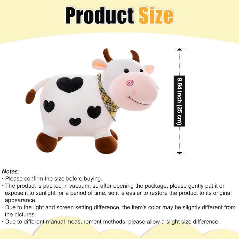 9.84 Inch Cow Plush Toy Cute Small Cow Plush Toy Kids Gift, Toy Gift for Boys Girls