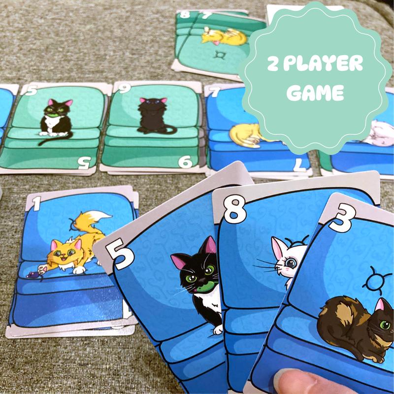 Couch Kittens Card Game- Quick and Easy 2 Player Game by The Dusty Top Hat - Perfect for Couples - Bonus Cards Included