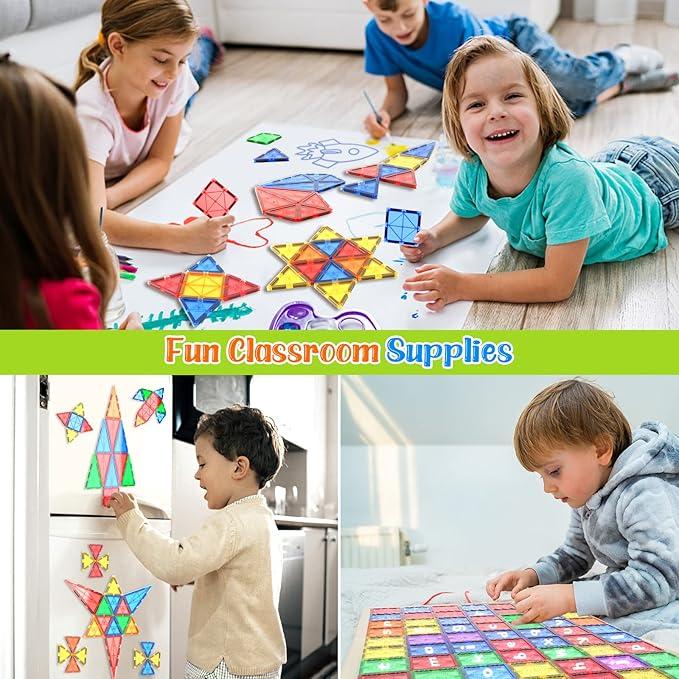 103 PCS Magnetic Building Tiles, Magnetic Tiles Kids Toys for Toddler Magnetic Blocks Building Toys Preschool Learning Sensory Montessori Toys for 3+ Year Old Boys and Girls, Safe Creativity Toddler Kid Toys Magnetic Building House Building,Christmas Gift