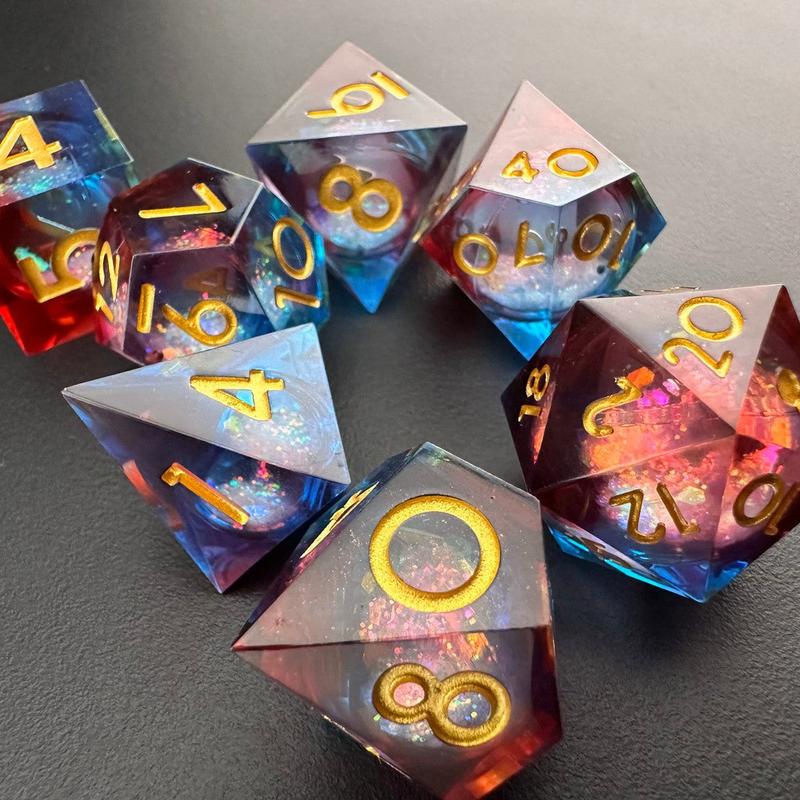 MinMax Misfits Searing Prophet Liquid Core Resin Polyhedral DnD Dice Set for Dungeons & Dragons (7 Pieces) | DnD | Pathfinder | Tabletop RPGs