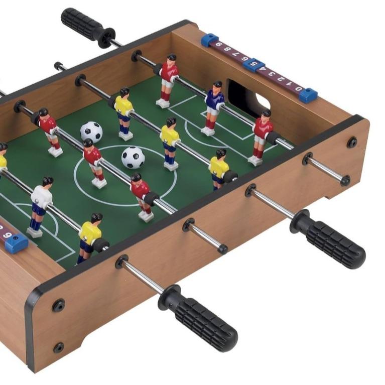 Tabletop Foosball Table- Portable Mini Table Football   Soccer Game Set with Two Balls and Score Keeper for Adults and Kids by Hey! Play!